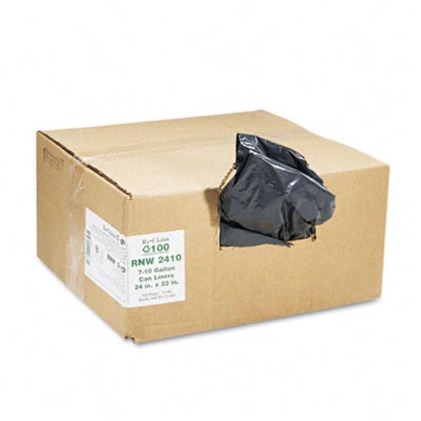Webster ReClaim Can Liners 7-10 Gallon .65mil 24 x 23 Black 500/Carton, 500PK RNW2410 - main